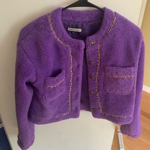 Purple fuzzy jacket
